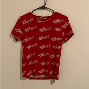 red trouble makers shirt